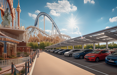 PV-Carport für Freizeitparks