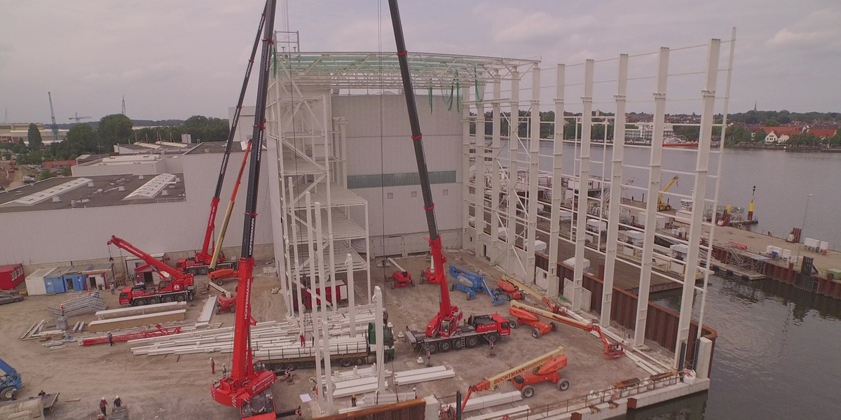 Projekt Werfterweiterung Halle F2 in Lemwerder