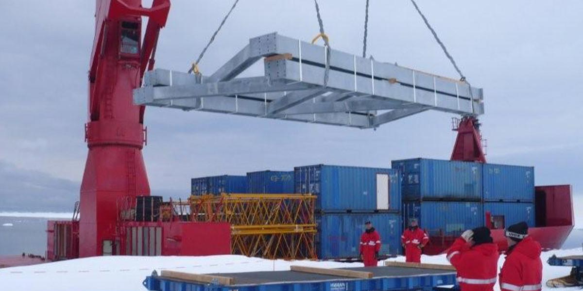 Projekt Antarktisstation Neumayer in der Antarktis